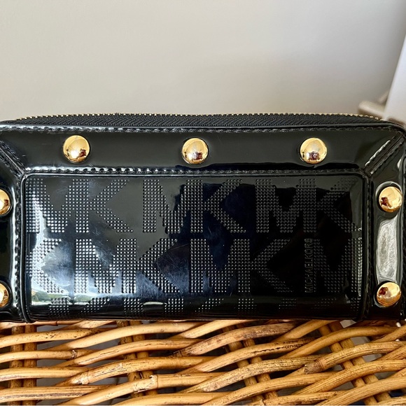 Michael Kors Black and Gold Studded Wallet - Picture 1 of 6